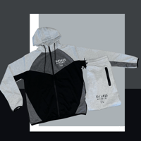 Image 1 of Tri-Color Sweat Suit (Gray)