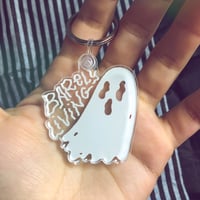 Image 2 of BARELY LIVING Ghost Keychain