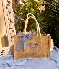 Image 1 of Cocktail Burlap Mini Tote Bag