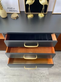 Image 4 of Black and gold brass G Plan Sideboard - Drinks/Cocktail Cabinet - TV Unit