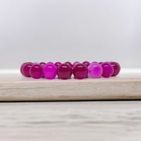 Rose-Red Striped Agate Natural Stone Bracelet