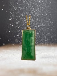 Image 1 of Green Resin Pendant Necklace 