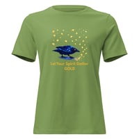 Image 4 of Women's Relaxed T-Shirt, Let Your Spirit Gather Gold Raven Tee