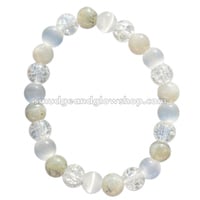 Image 4 of Selenite, Labradorite & Crackle Clear Quartz Bracelet (Just 3 left!)