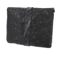 Image 4 of Object Dyed Black Reverse Culatta Leather Zip Cardholder