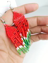 Image 6 of Flag/Watermelon Earings, Twist & Tie Made in Egypt 