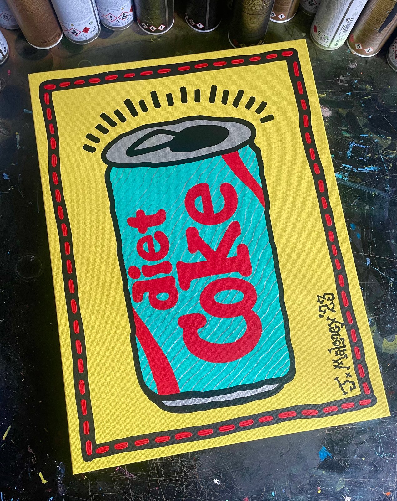 Original 1980s Diet Coke Can Paintings! Jason Maloney Art