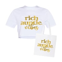 Rich Auntie Vibes Crop T-shirt & Tote Bag 💛