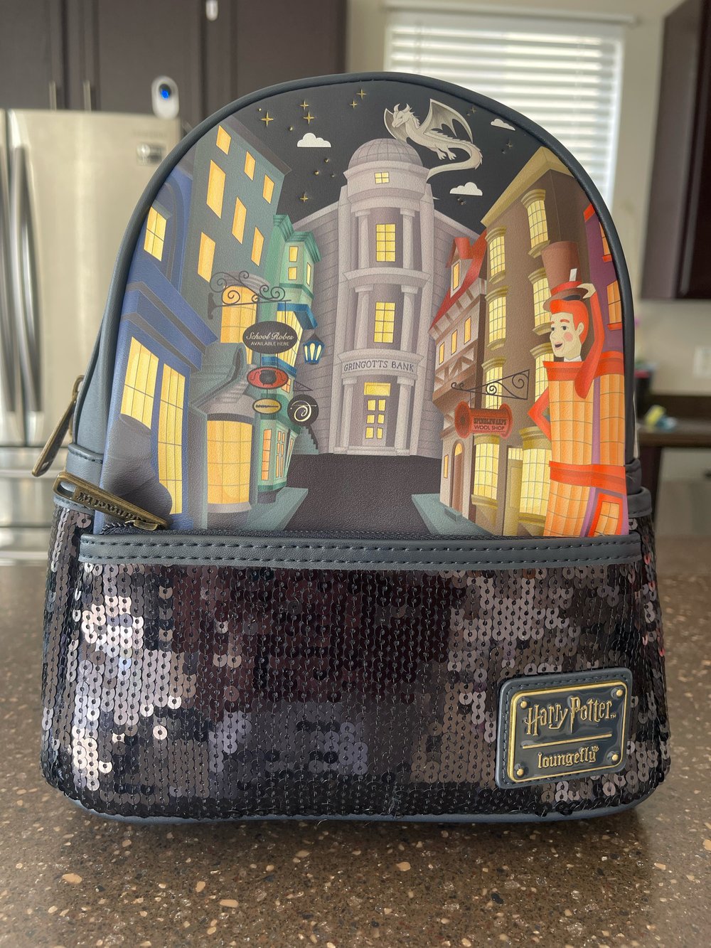 Harry Potter Diagon Alley Sequin x LOUNGEFLY Mini Backpack 