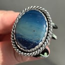 Image 3 of Large Oval Leland Blue Handmade Sterling Silver Ring 