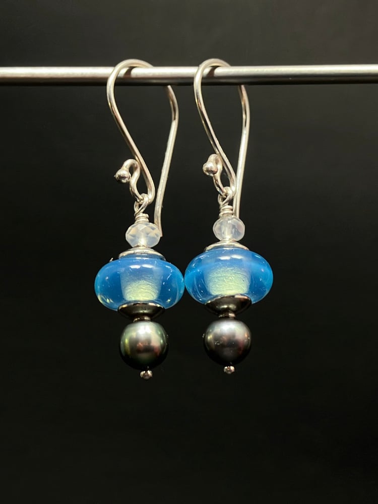 Sterling Silver Blue Earrings Image 2