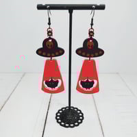 Image 2 of Mothman UFO Earrings