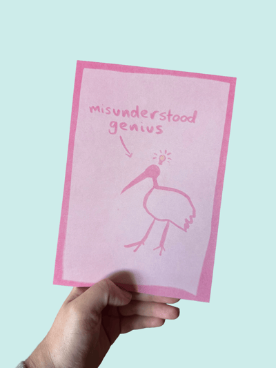 Image of Misunderstood Genius A5 Card Print