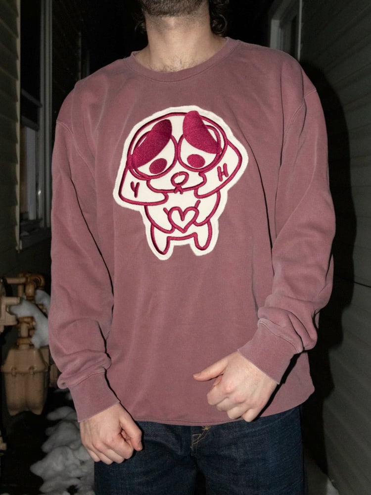 GARMENT DYED CREWNECK (MAROON) Image 3