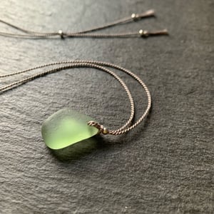 Image of Light green sea glass necklace