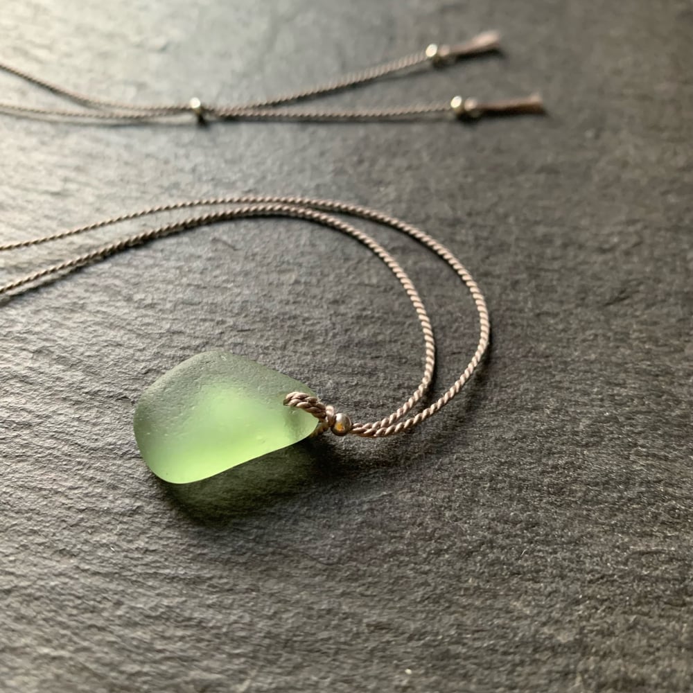 Image of Light green sea glass necklace