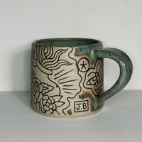 Image of Turquoise Stoneware Mug Flash 2