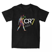 Image 4 of Cr7 Cristianoed Ronaldoed Signature T-Shirt Men Y2K Basic Pure Cotton T-Shirts Beach O-Neck Fashion 