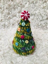 Image 3 of Crocheted Mixed Yarn or Plain Christmas Tree Pattern 