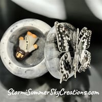 Image 1 of Black and White with Butterfly Prayer/Trinket Box