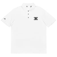 “EE” logo adidas performance polo golf shirt
