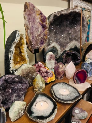 Image of Natural agate t light candle holder