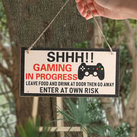 Image 2 of Wooden Notice Board Aesthetic Room Decor Home Wall Hanging Player Game Warning Sign Room Decoration 