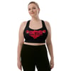 Red and Black Roses Longline Sports Bra