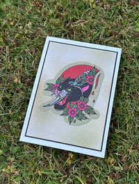 Traditional Style Panther Head Print