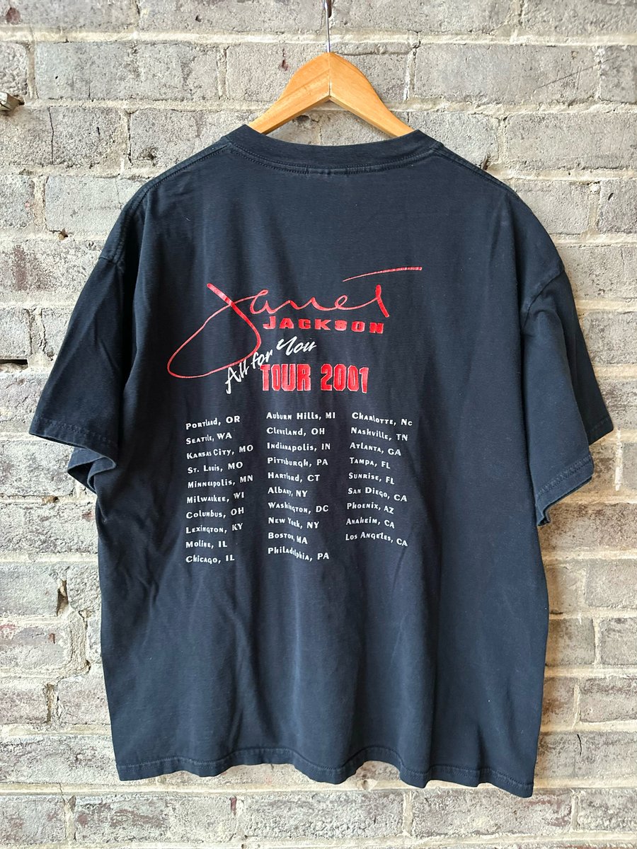 Image of 2001 Vintage “JANET JACKSON - ALL FOR YOU TOUR 2001” CONCERT TEE, SIZE: XL