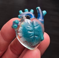 Image 4 of LARGE "MY HEART BELONGS TO THE SEA" ANATOMICALLY CORRECT HEART PENDANT 29