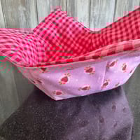 Image 5 of Quilted Soup Bowl Cozy in pink cotton