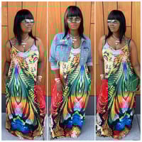Yaz colorful long maxi dress with pockets 