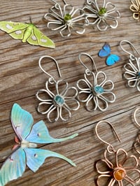 Image 2 of Sterling Apatite Bloom Earrings