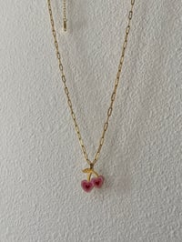 Image 3 of Cherry 🍒 Heart 🤍 necklace 