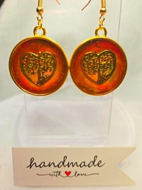 Image 3 of Handcrafted Resin Tree of Life Earrings 