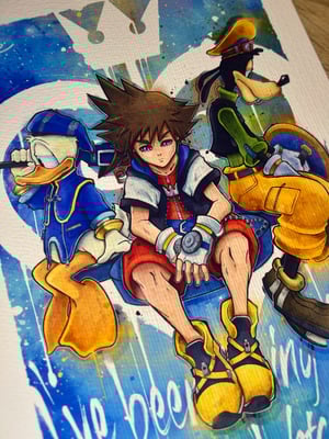 Image of Kingdom hearts watercolor. 
