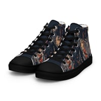 Image 8 of Grunge Goth Style Cottagecore Moth Men’s high top canvas shoes