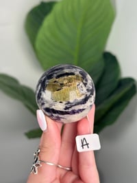 Image 1 of FLUORITE X CALCITE SPHERES