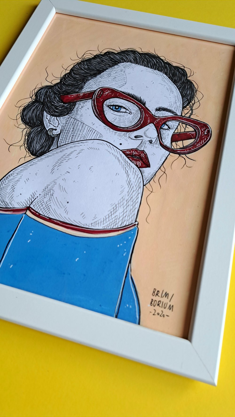 'GLASSES' original illustration (A4, frame incl.)