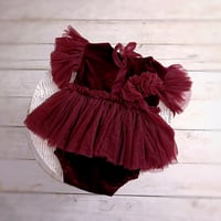 Image 2 of Body-dress Sagara with headband - size 12 months - burgundy