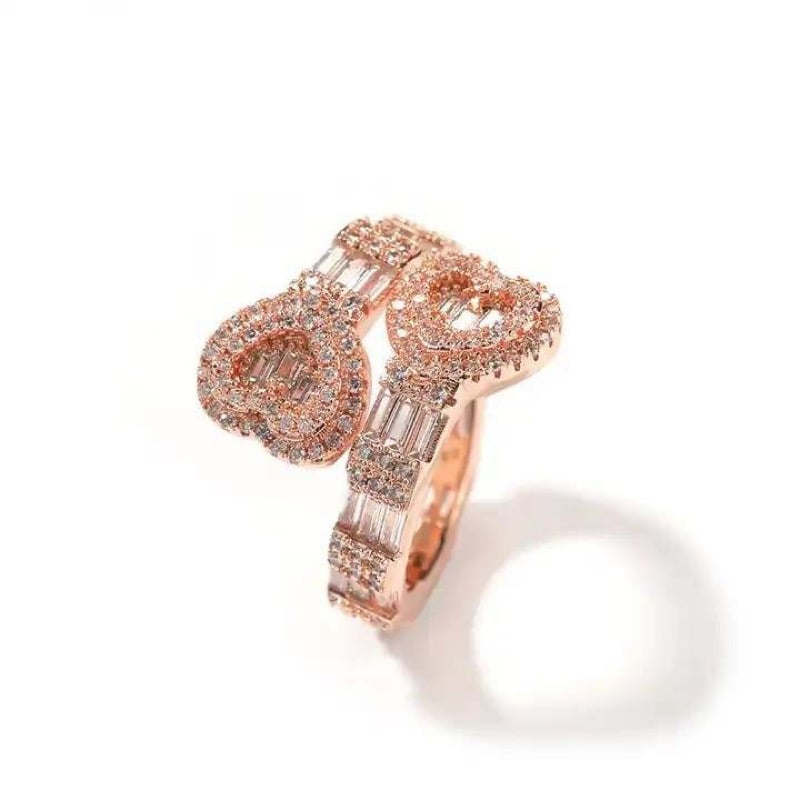 Image of Heart on lock iced out ring