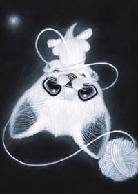 Astral Ghost Cat Art Print