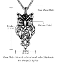 Image 6 of 👑The Armored Kingdom Owl of the Realm Necklace – Premium Stainless Steel, Detailed Medieval Owl