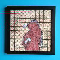 Image 1 of ' DANKE CIAO III' original illustration  (21x21cm, frame incl.)