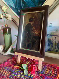 Image 2 of Antique German Oil Portrait on Board
