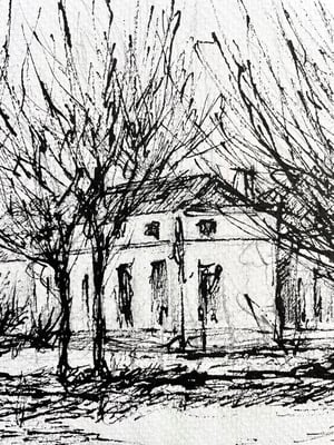 Image of VINTAGE DUTCH DRAWING: LANDSCAPE #11