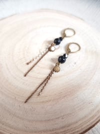 Image 2 of Boucles d'oreilles pendantes onyx noir