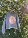 Holly Stalder Vintage Sweatshirt with Quilted Floral Appliqué  Size: Medium/Large 