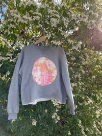 Image 2 of Holly Stalder Vintage Sweatshirt with Quilted Floral Appliqué  Size: Medium/Large 